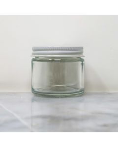 Bulk Frosted Glass Jar with White Metal Cap