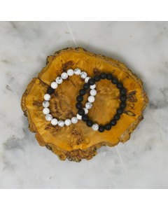Black & White Diffuser Bracelet Set
