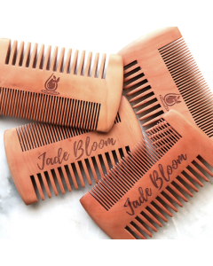 Wooden Comb with Jade Bloom Logo